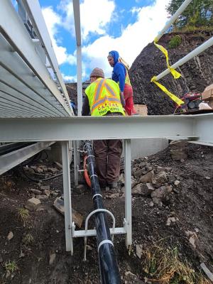 Installing heat trace system for water and drain lines in the Vancouver Canada area.