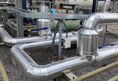 Heat Trace designed supplied and install in Quito including pipe insulation for gas line for industrial plant.