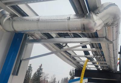 Pipe heat trace and insulation installed in Manitoba Canada