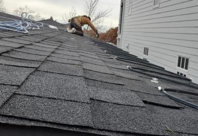 Roof snow melting system using self regulating heat trace cable installed in Winnipeg Manitoba